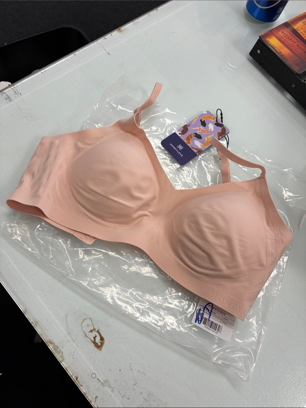 Honeylove Silhouette Wireless Bra Woman's Sz Small Blush Pink Shaping Comfort